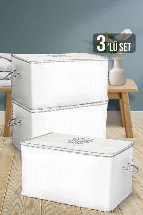 Set of 3 Mega Size Quilt Storage Bag - Chest Type Pillow Quilt Storage Bag 75 X 45 X 45 Cm - Swordslife