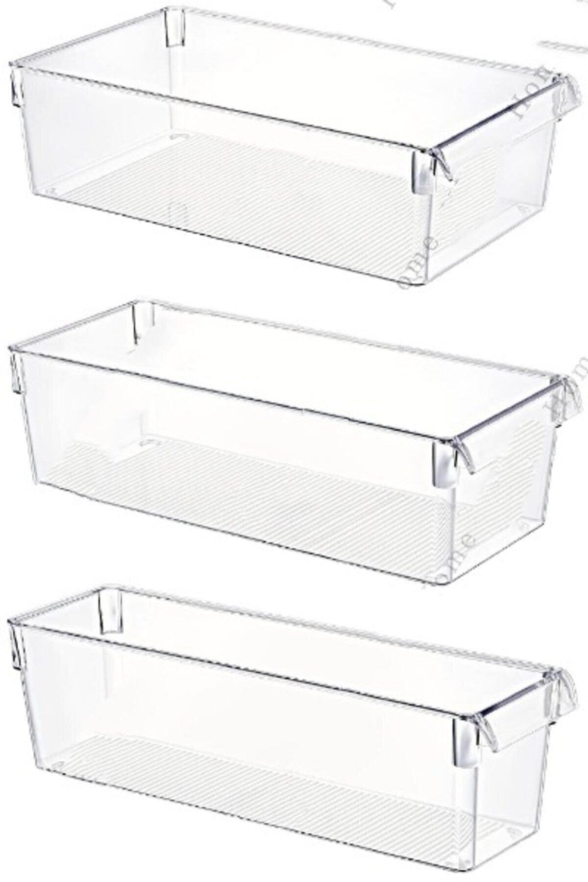 3-Set Tall Clear Refrigerator & Cabinet