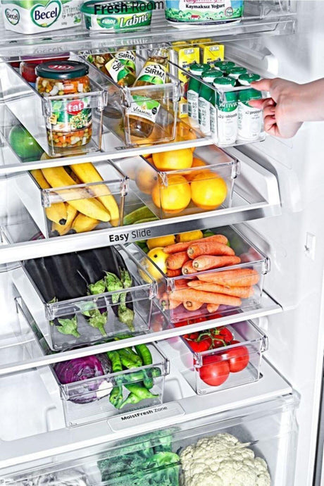 3-Set Tall Clear Refrigerator & Cabinet