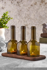 3 Pcs Winy Bottle Candle Holder - Wenge Color - Swordslife