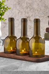 3 Pcs Winy Bottle Candle Holder - Wenge Color - Swordslife