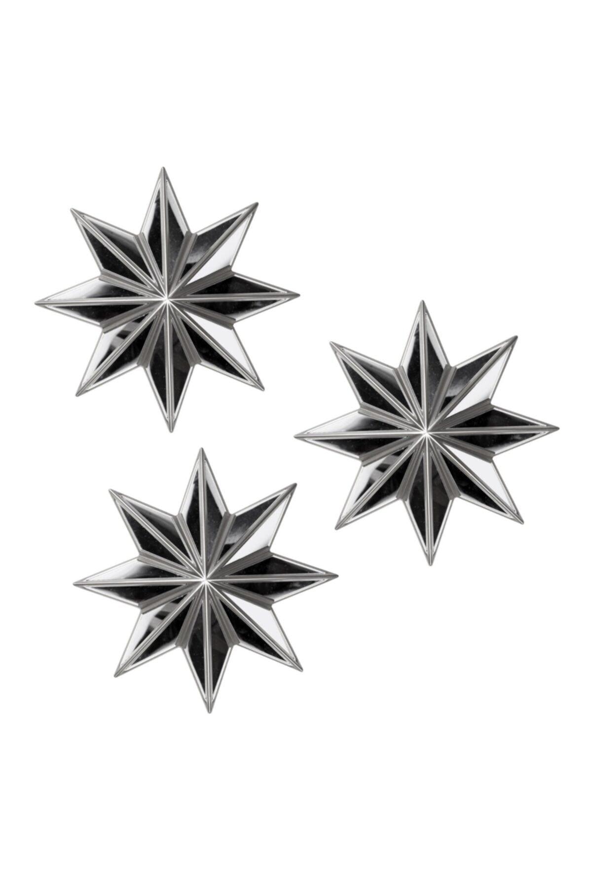 3 Star Mirror Decorative Wall Accessory Silver - Swordslife