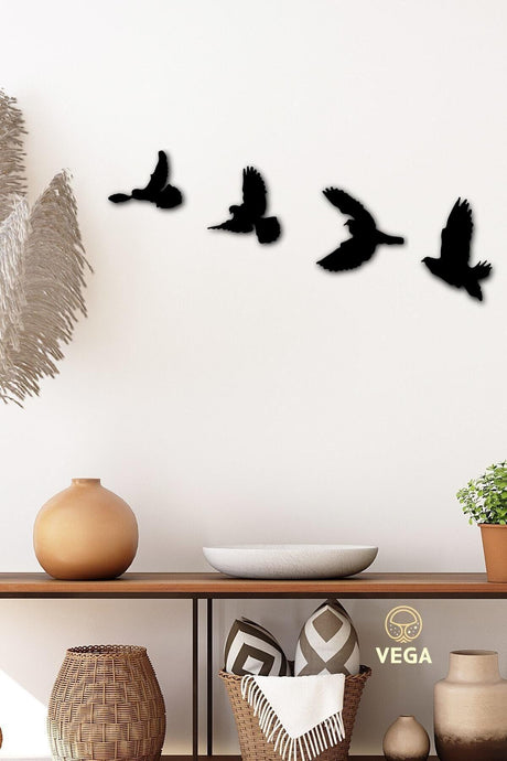 3 Piece Flower Pot + Bi Coffee + 4 Piece Bird Wall Decor 3 Products in 1 - Swordslife