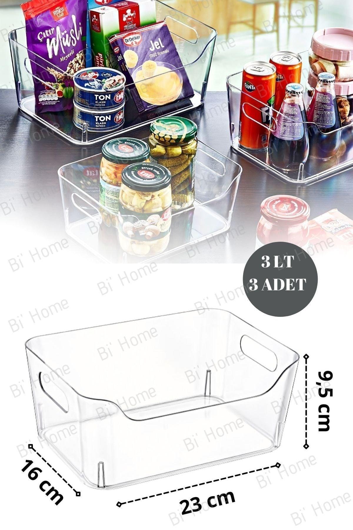3 Pieces 3 Lt New Clear Refrigerator & Cabinet Organizer Set Small - Swordslife