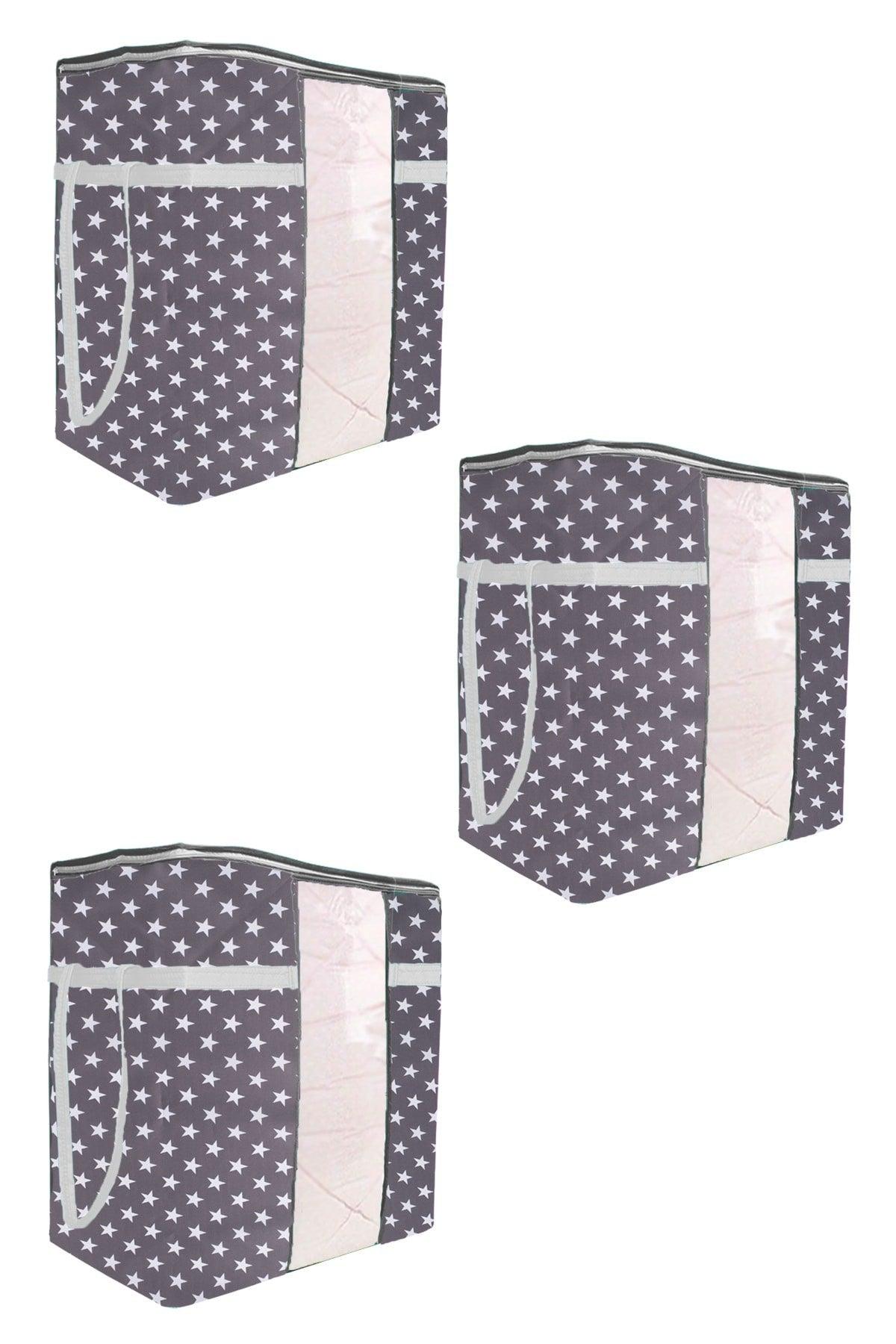 3 Pcs Star Pattern Window Storage Bag House Organizer Storage Bag Maxi 30x45x50 Cm - Swordslife