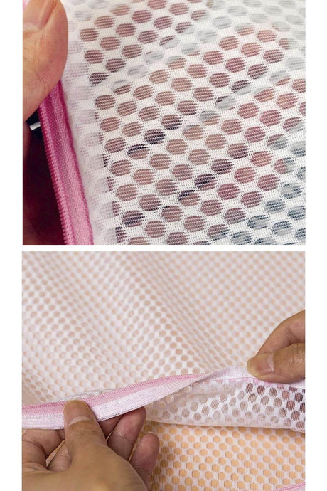 3 Different Size Laundry Net Bags With Colorful Zipper - Swordslife