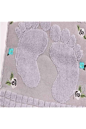 3 Pieces Gray Color Embroidered Foot Towel 100%