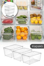 3 Pieces Large Fridge Organizer with Lid