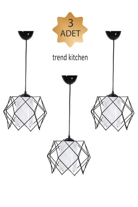 3 Pieces Silvano White Glass Modern Pendant Chandelier - Swordslife