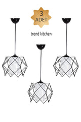 3 Pieces Silvano White Glass Modern Pendant Chandelier - Swordslife