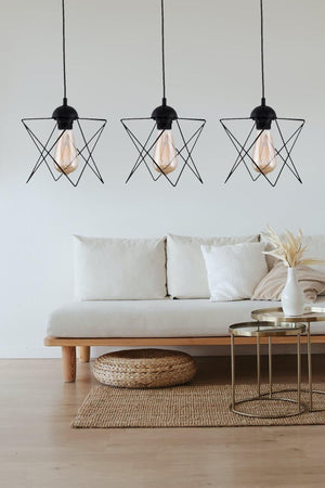 3 Pieces Special Design Single Black Pendant Chandelier - Swordslife
