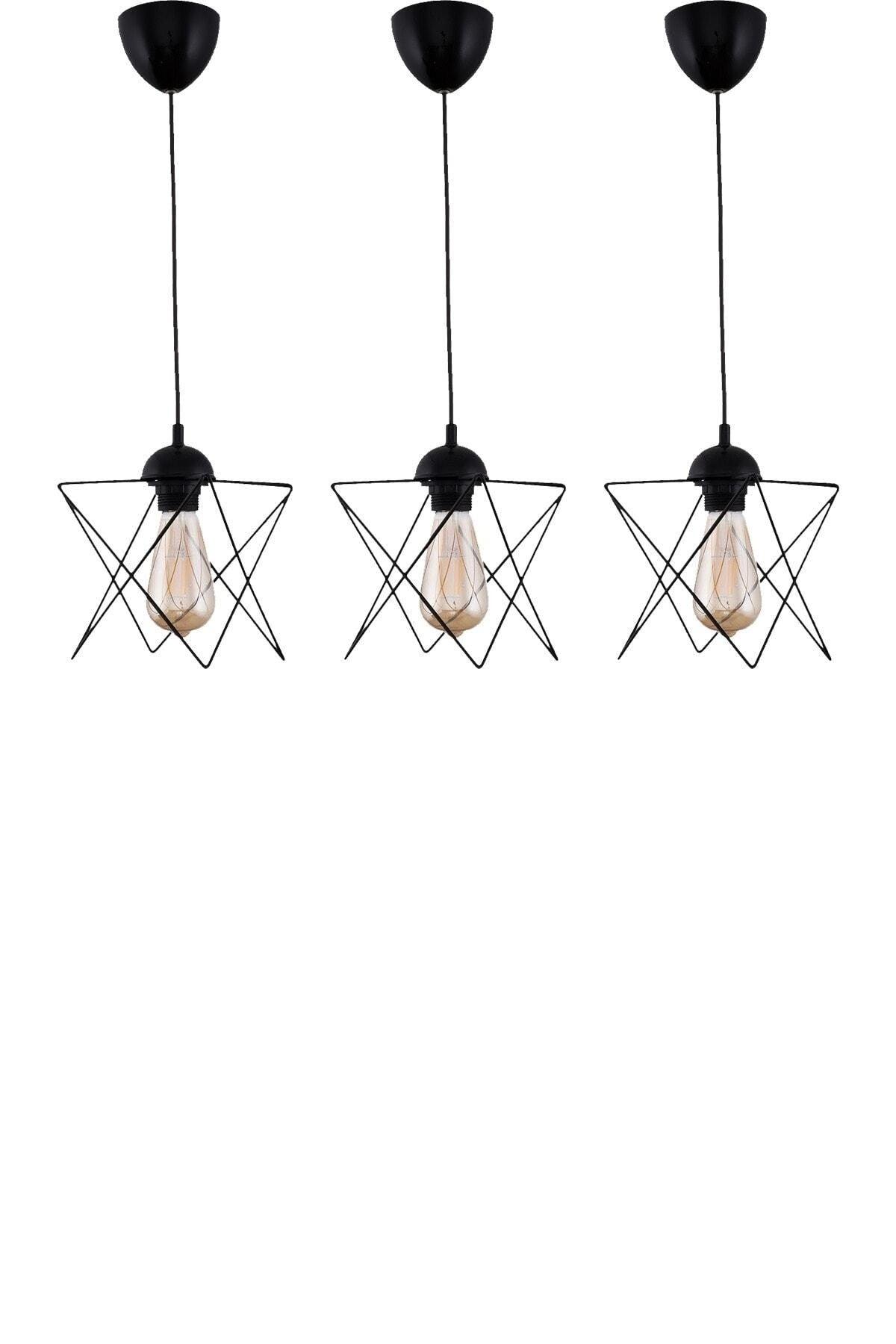 3 Pieces Special Design Single Black Pendant Chandelier - Swordslife