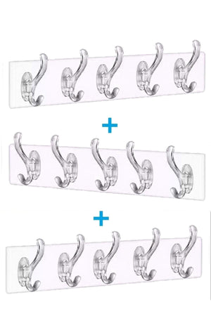 3 Pieces Transparent Hanger Wall Hanger 5 Piece Track