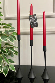3 Piece Heeled Black Candlestick Candle Holder Decorative