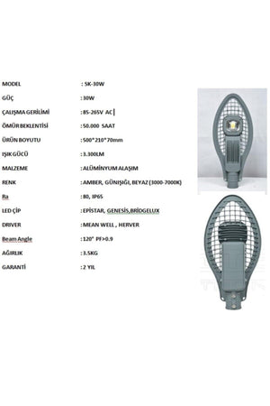 30 Watt 220 Volt Led Street Lighting