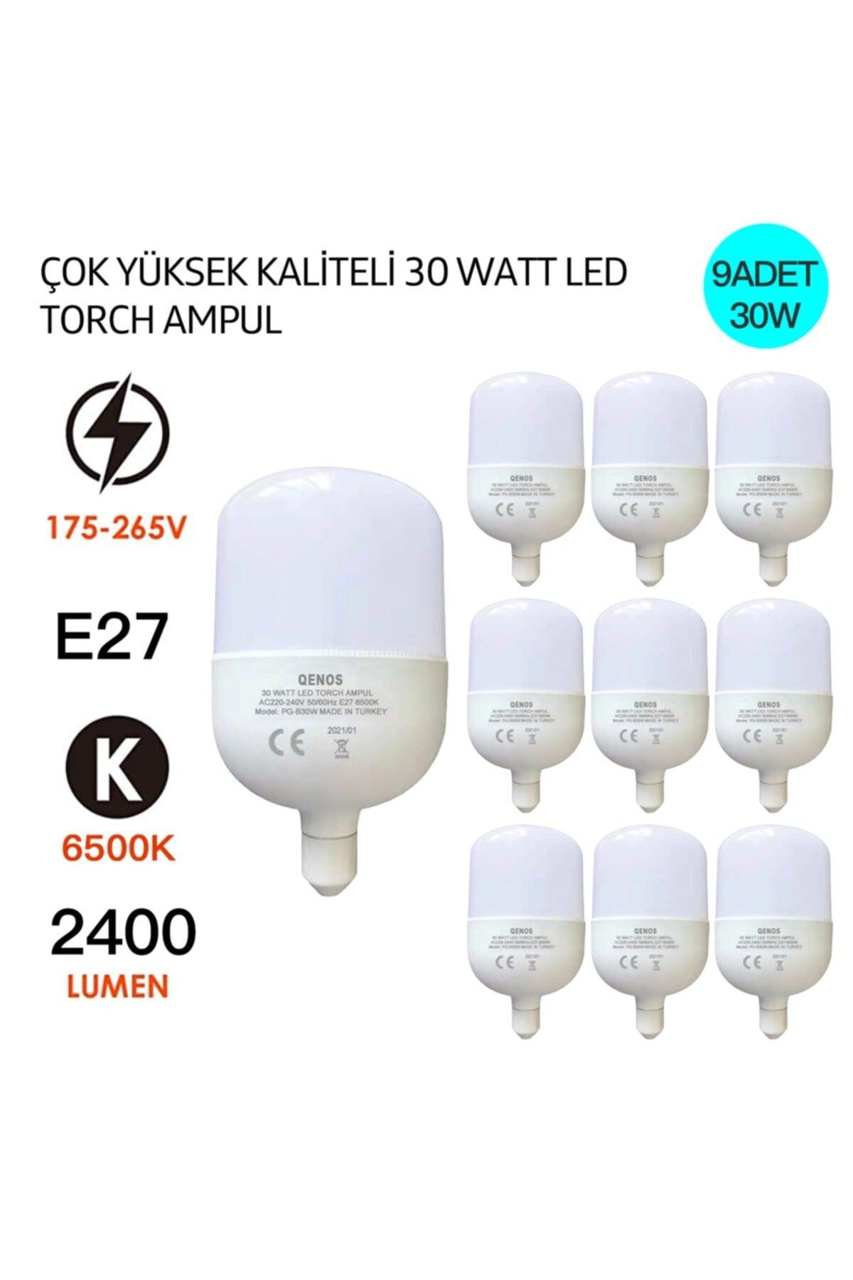 30 Watt Torch Led Bulb - 6500 K White - 9 pcs