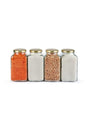 3000 Cc Cornered Glass Jar With Lid - Gold