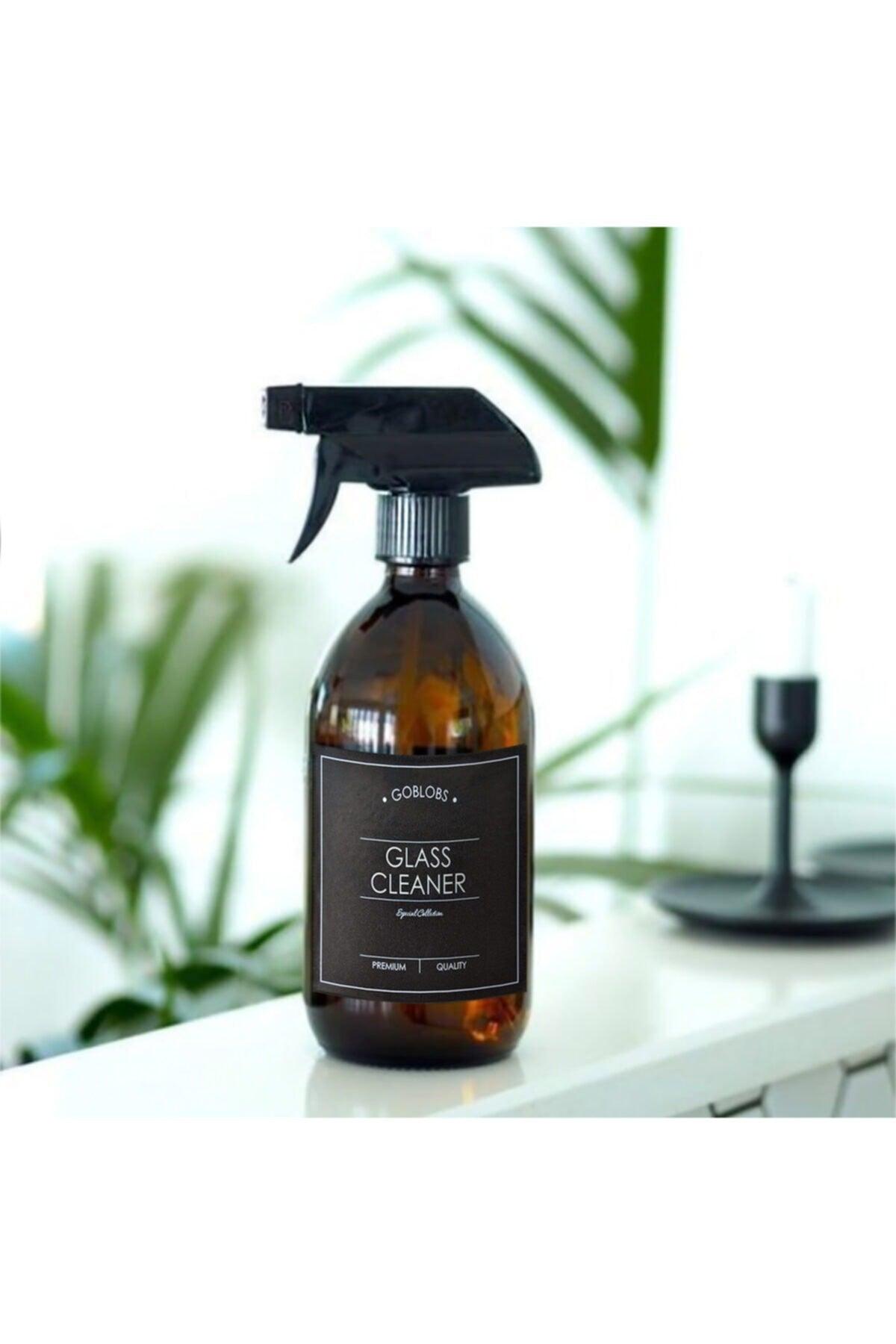 300ml Amber Brown Glass Spray Bottle Glass Cleaner With Black Label - Swordslife