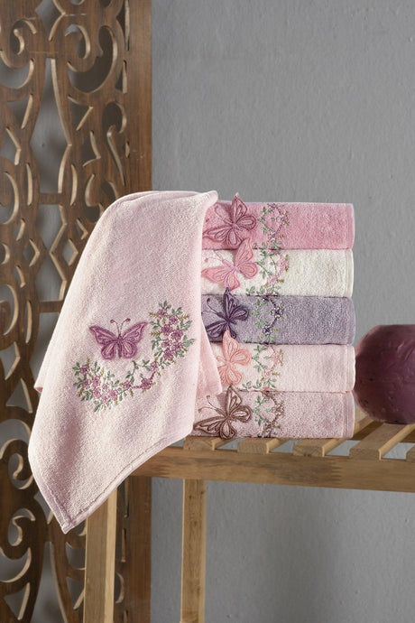 30x50cm 6 Pieces Butterfly Soft Shiny Hand Towel | Face Towel Set - Swordslife