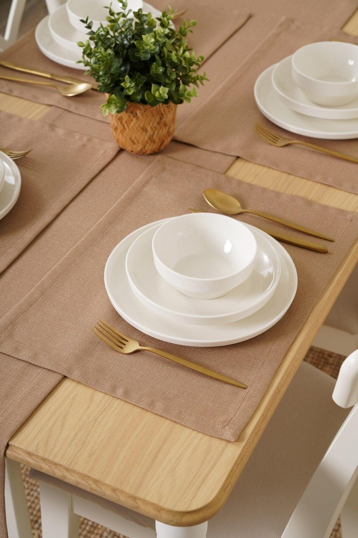 35 X 90 Cm Mink Linen Woven Runner, Decorative Runner, Plain Runner - Swordslife