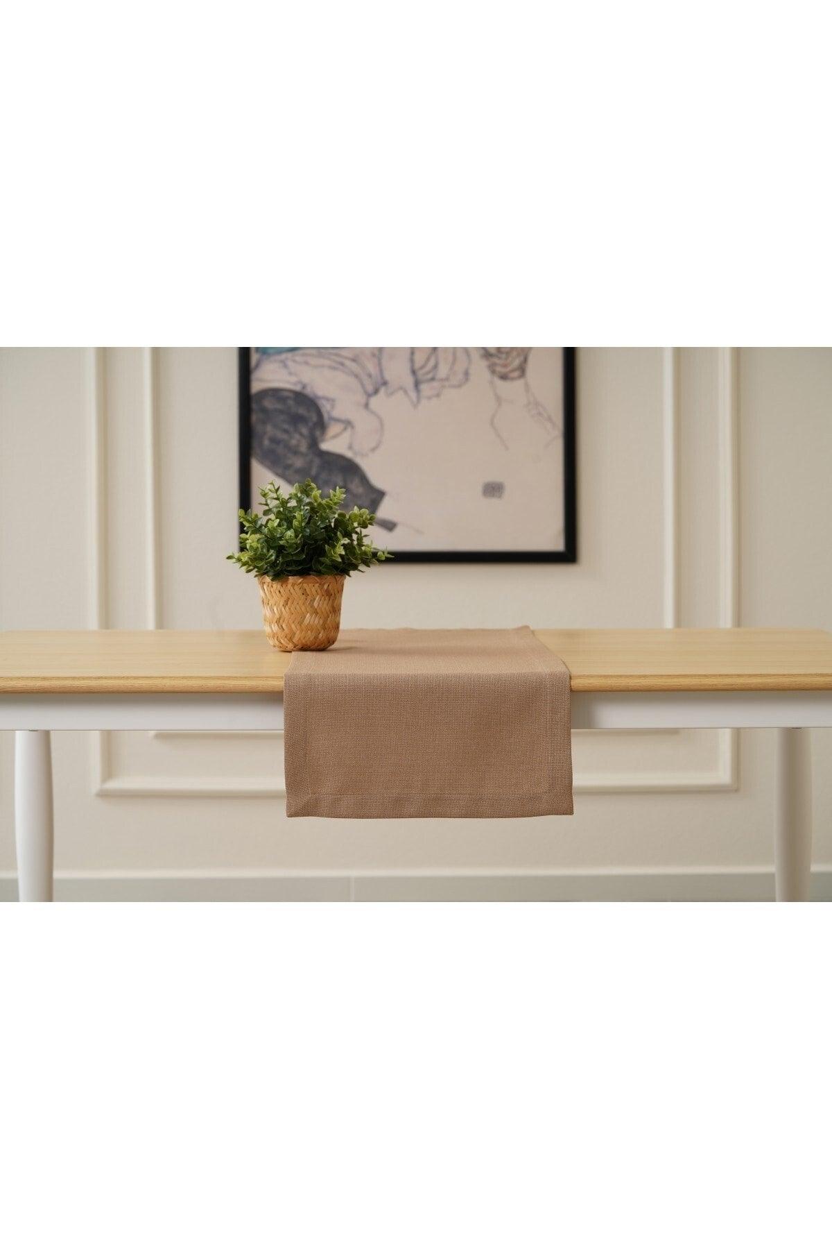 35 X 90 Cm Mink Linen Woven Runner, Decorative Runner, Plain Runner - Swordslife