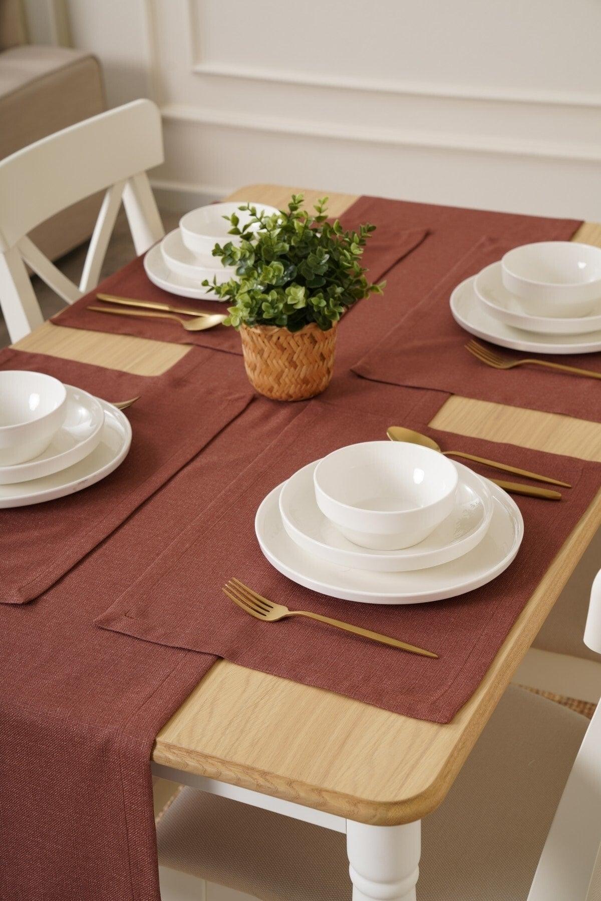 35 X 90 Cm Tile Linen Woven Runner, Decorative Runner, Flat Runner - Swordslife