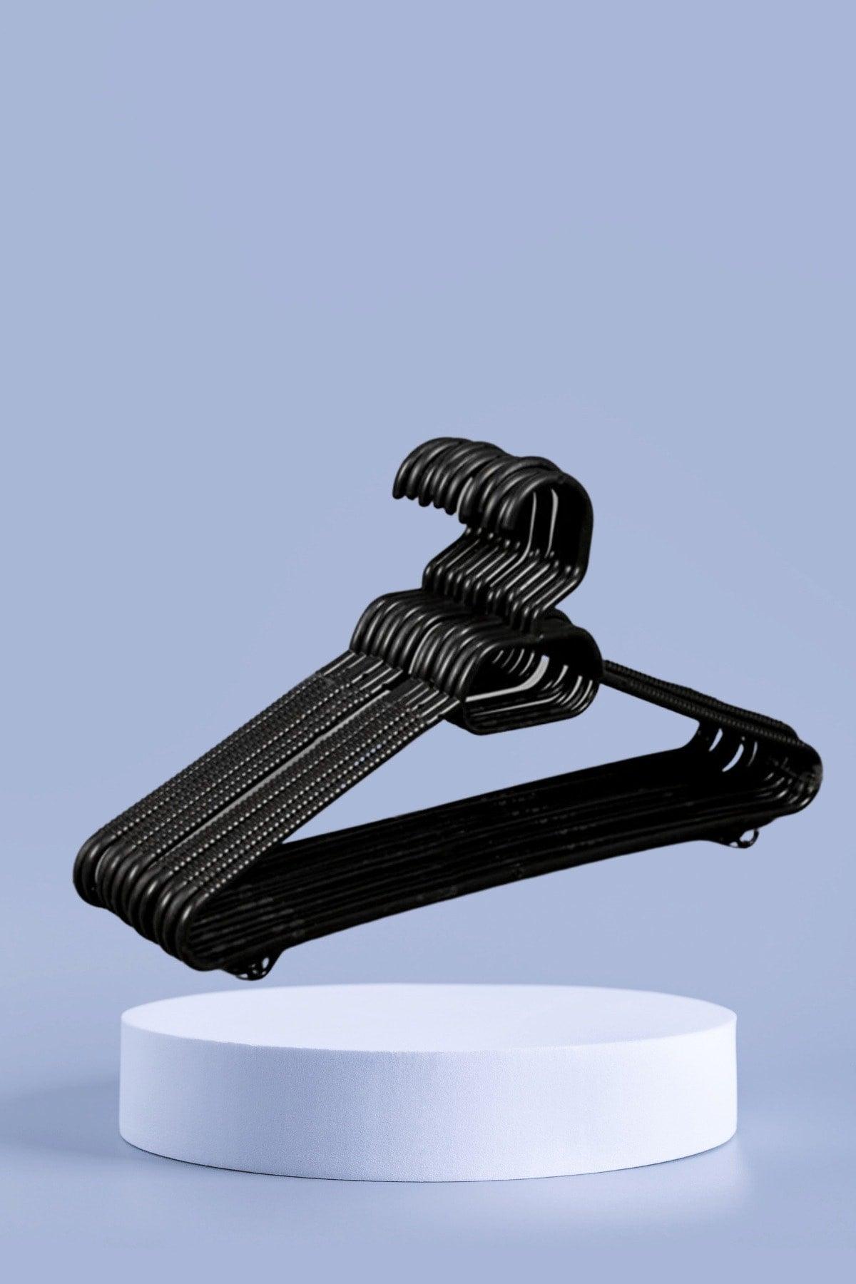 36 Pieces Black Plastic Clothes Hanger Set of 36 - Swordslife