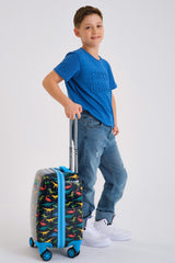 Kids Navy Blue Dinosaur Patterned Child Suitcase 16748