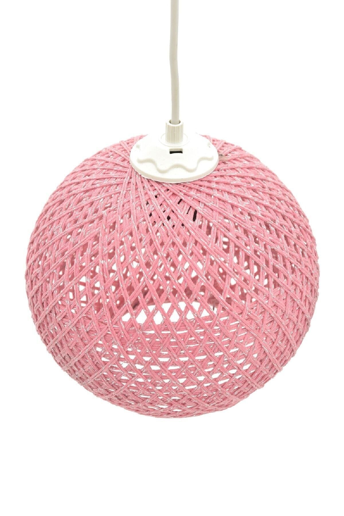 Balle Rosa Pendelleuchte Kugelleuchter Weißes Kabel