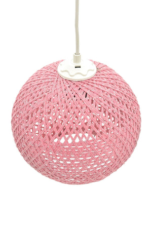 Balle Rosa Pendelleuchte Kugelleuchter Weißes Kabel