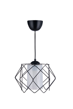 Black Design Multi Square Chandelier With White Mica Glass (2 Pcs)