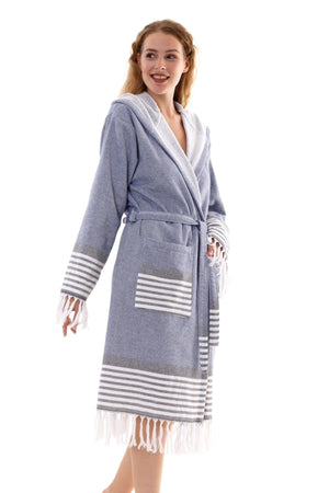 Set of 2 Large Size Bathrobes | Hooded Bathrobe &cotton Bath Towel Loincloth | Unisex (2xl-3xl-4xl) - Swordslife