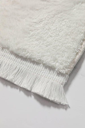 Tasseled Plush Non-Slip Floor Mat Set of 2 - White - Swordslife