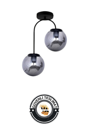 Otal 2-teiliges Lounge-Rauchglas mit Kugeln – Kronleuchter – Wohnzimmer – Küche – Flur