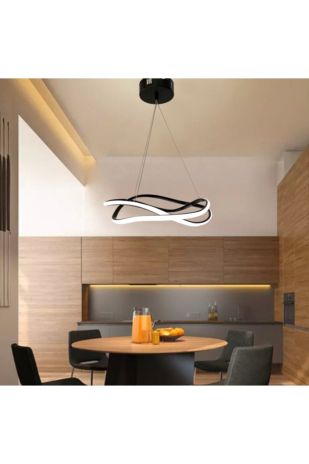 3 Color Controlled Black Led Chandelier Wave Led Chandelier