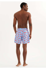 Blue Patterned Men's Swimwear Shorts Crab Icon