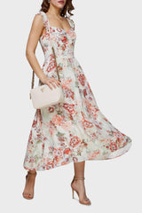 Susanna Floral Pattern Collar Detailed Pocket Midi Dress Women's Dress W2gk57wekc0 P82w - Swordslife