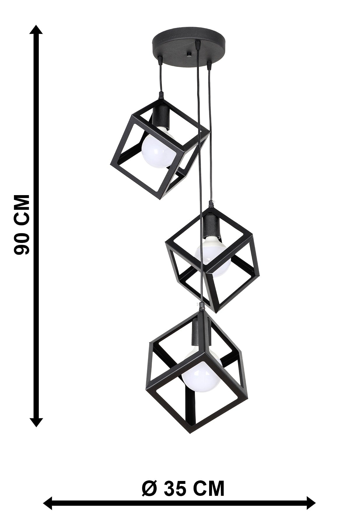 Cube 3Rd Black Chandelier