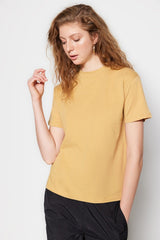 Camel 100% Cotton Basic Stand Up Collar Knitted T-Shirt TWOAW20TS0096 - Swordslife