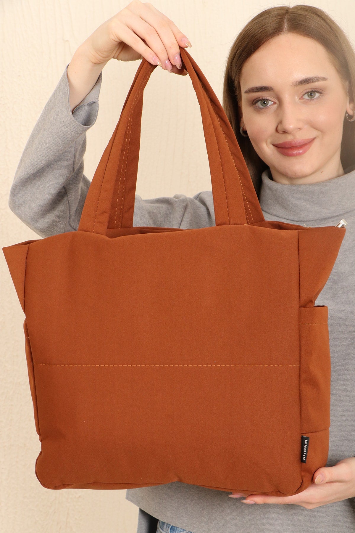 Tile U25 3 Compartment Side 2 Pocket Detailed Zipper Closure Canvas Women'S Arm And Shoulder Bag B:35 E:35