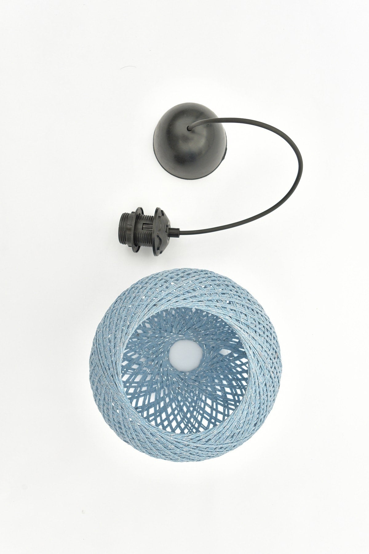 Balle Blau Pendelleuchte Kugel Kronleuchter Schwarzes Kabel