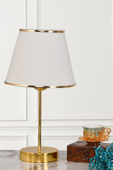 Rüzgar Pasta Single Pendant Lamp Chandelier and Gold Lampshade Set Cream