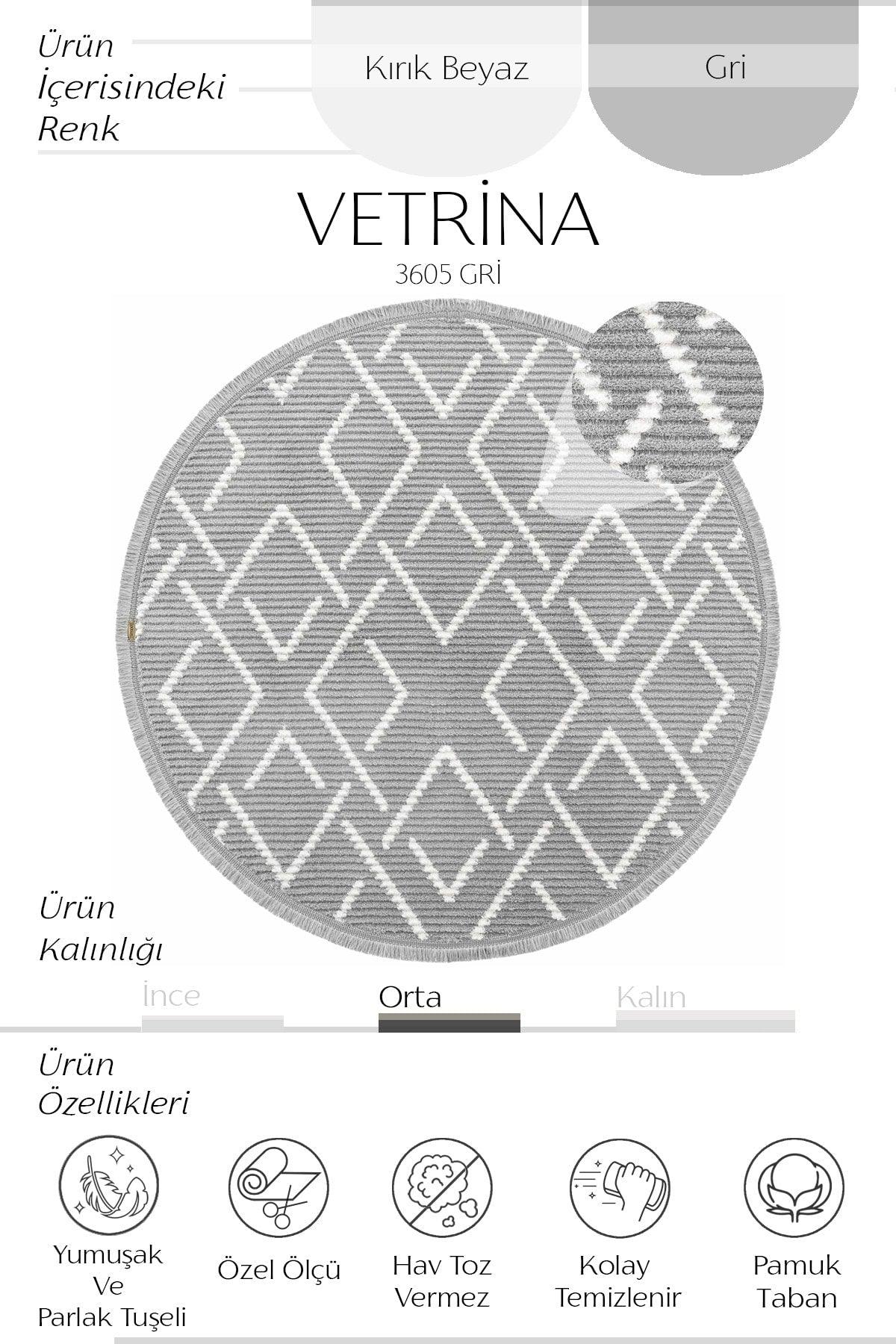 Vetrina 3605 Gray Soft Texture Carpet Rug Living Room Kitchen Hallway Cut Runner Round Machine Rug - Swordslife