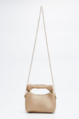 Vizon Shk24 Soft Leather Knot Detailed Chain Strap Hand and Shoulder Bag L:14 E:22 W:8 cm