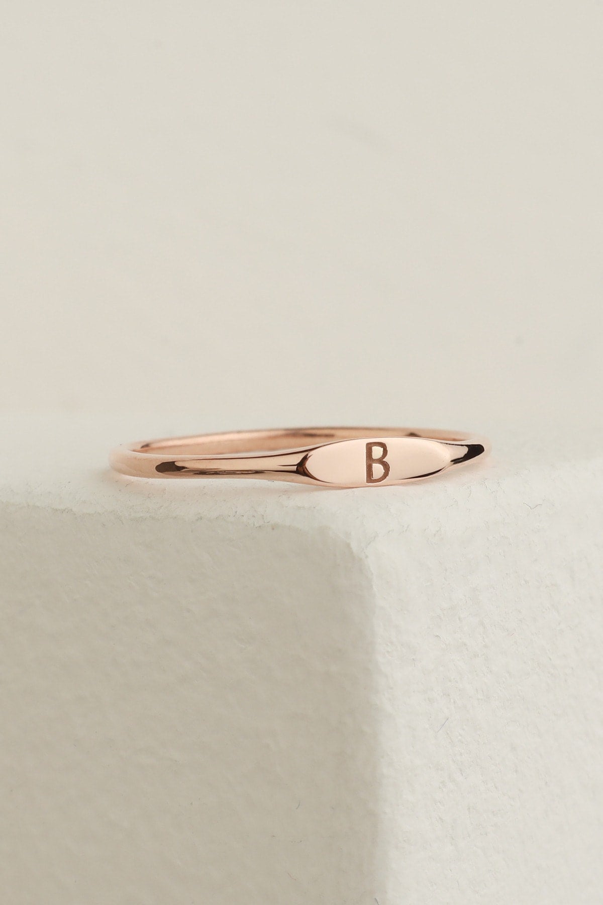 925 Sterling Silver Minimal Letter Ring With The Letter You Wish Special For You