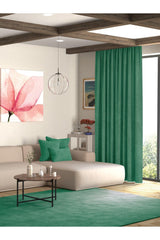 Velvet Textured Sea Green Island Backdrop Curtain Extraforward Pleated - Swordslife
