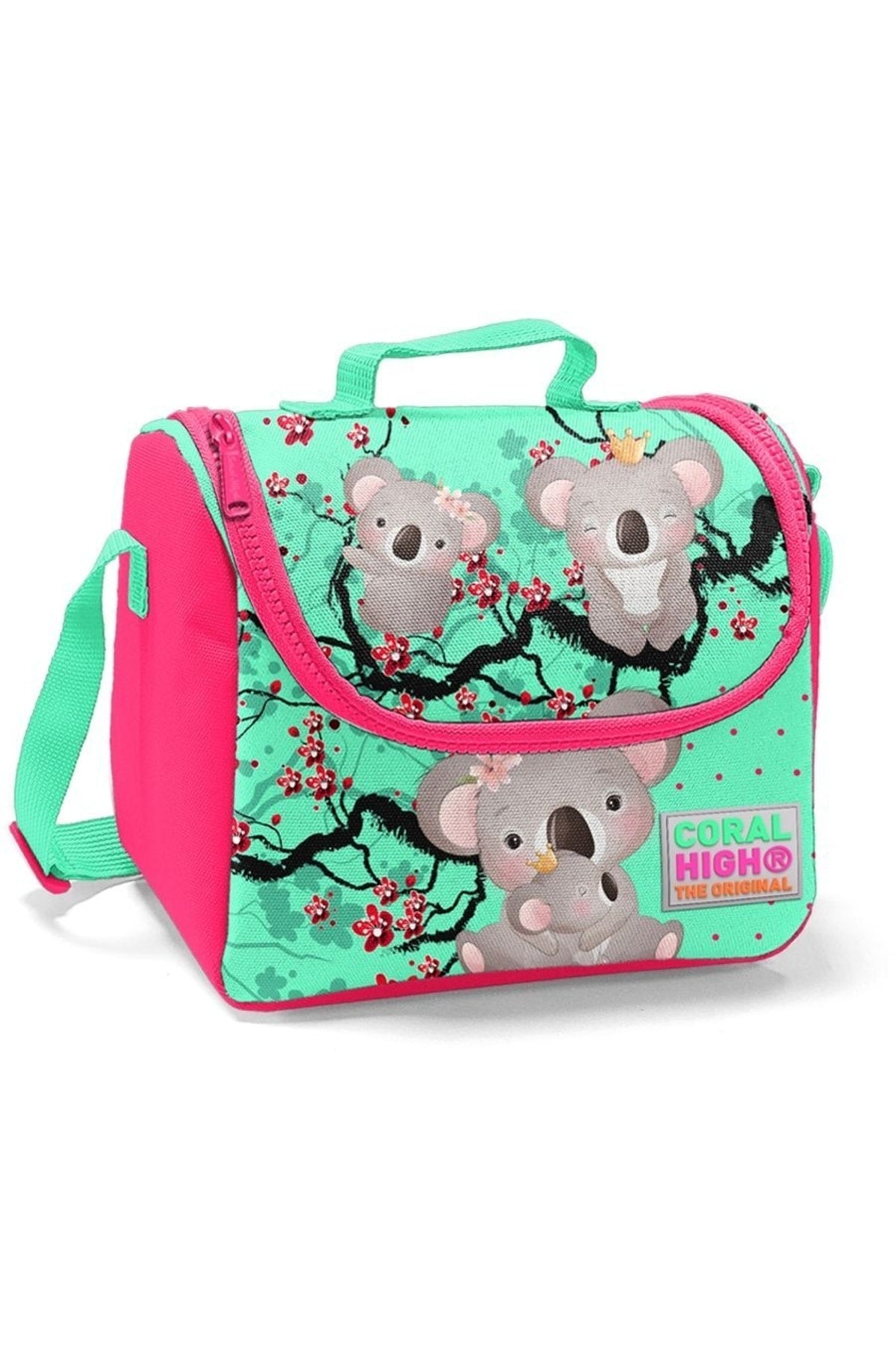 Grünes Grundschultaschen-Set für Mädchen mit Koala-Aufdruck – USB-Ausgang