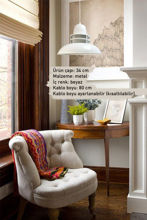 Lantern White Metal Chandelier Single Pendant Lamp Kitchen Children'S Room Living Room Desktop Retro Lamp Models