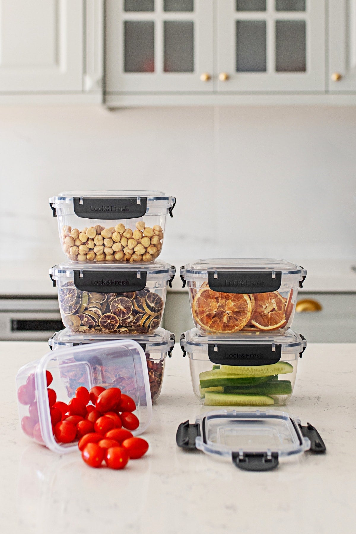 World Set Of 6 Leakproof Lockable Vacuum Lids Food Provisions Breakfast Picnic Storage Containers 1000 Ml