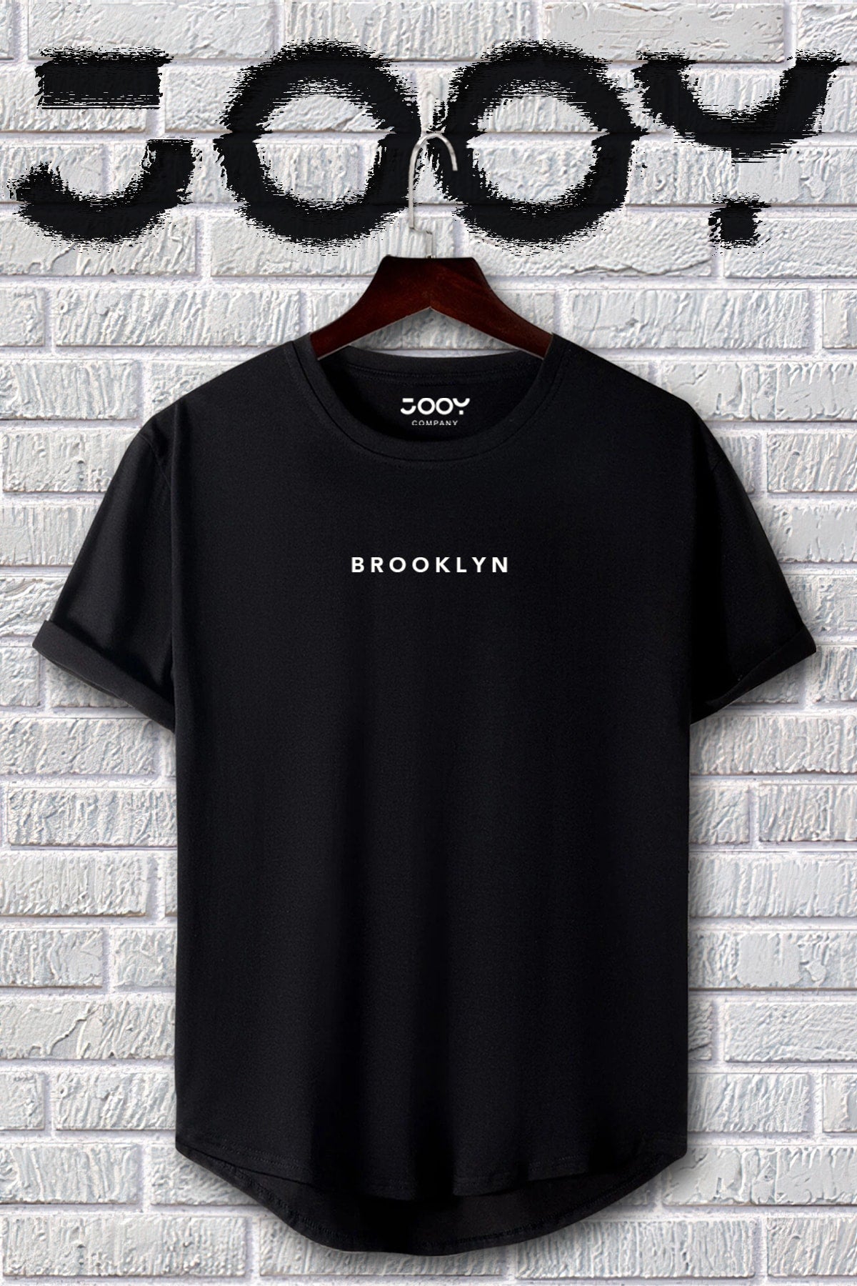 Черно-белая футболка с овальным вырезом и принтом Brooklyn, набор из 2 шт.
